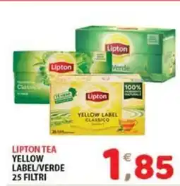 Mio Market Lipton tea yellow label/verde 25 filtri offerta