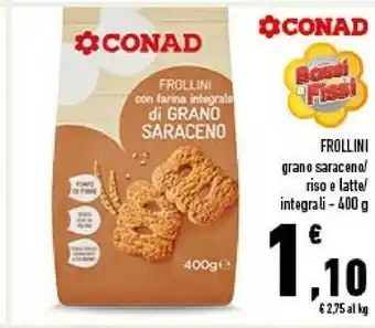 Conad Conad - frollini con grano saraceno senza olio di palma 400 g(ml) offerta