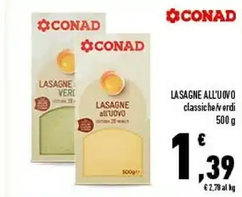 Conad Conad - lasagne all'uovo offerta
