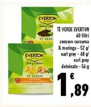 Conad Tè verde earl grey deteinato 56 g(ml) offerta