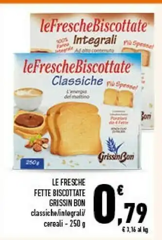 Conad Le fresche biscottate con cereali 250 g(ml) offerta