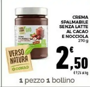 Conad Conad - crema spalmabile al cacao e nocciola 270 g(ml) offerta