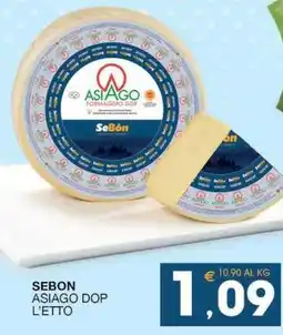 SeBón Supermercati Sebon asiago dop offerta