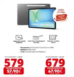 Comet Galaxy Tab S10 FE offerta