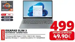 Comet Lenovo ideapad slim 3 Notebook 15AMN8 NGIX offerta