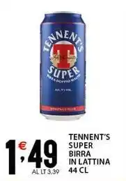 Sisa Tennent's super birra in lattina offerta