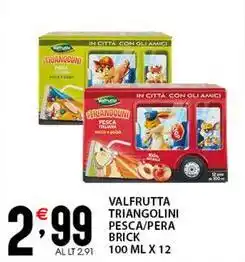 Sisa Valfrutta triangolini pesca/pera brick offerta