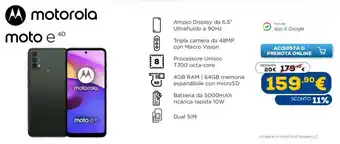 Euronics Motorola moto e 40 offerta