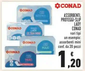 Conad Conad assorbenti 20 pezzi offerta