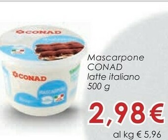 Conad Conad mascarpone 500 g offerta