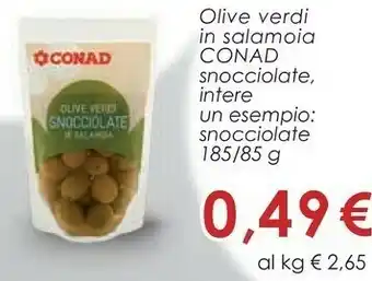 Conad Conad - olive verdi snocciolate 185 g(ml) offerta