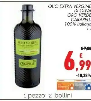 Conad Olio extra vergine di oliva 100% oro verde italiano 1000 g(ml) offerta
