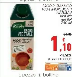 Conad Brodo classico 100% ingredienti naturali 750 ml offerta