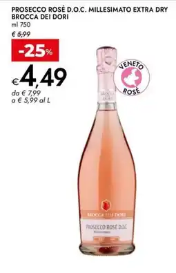 Bennet Prosecco rosé d.o.c. millesimato extra dry BROCCA DEI DORI offerta