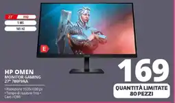 Comet Hp omen monitor gaming 27" 780F9AA offerta