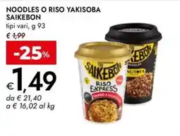 Bennet Noodles o riso yakisoba SAIKEBON offerta