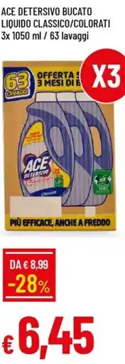 IperFamila Ace detersivo bucato liquido classico/colorati / 63 lavaggi offerta