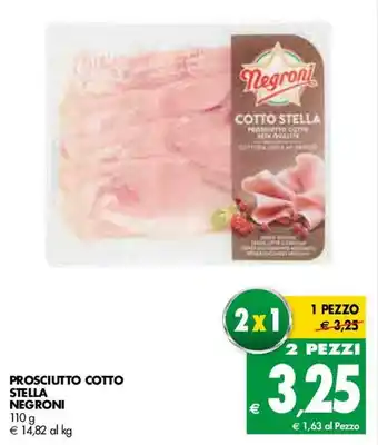 Tigros Negroni Stella Prosciutto Cotto 110g offerta