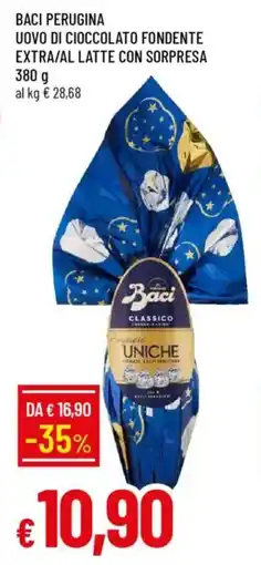 IperFamila Baci perugina uovo di cioccolato fondente extra/al latte con sorpresa offerta