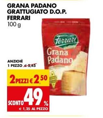 Tigros Ferrari Grana Padano Grattugiato D.O.P. 100g offerta