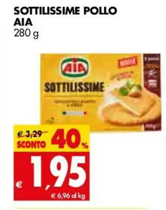 Tigros AIA Sottilissime Pollo 280g offerta