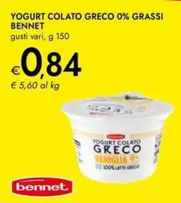 Bennet Yogurt colato greco 0% grassi BENNET offerta