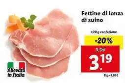 Lidl Fettine di lonza di suino offerta