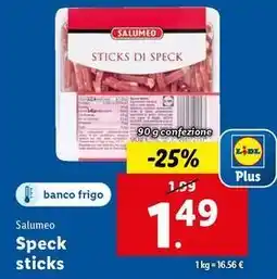 Lidl Salumeo Speck sticks offerta