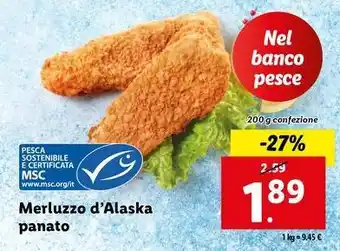 Lidl Merluzzo d'Alaska panato offerta