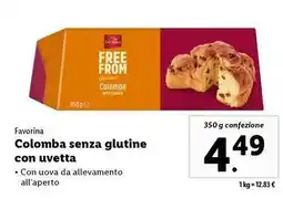 Favorina Colomba senza glutine con uvetta