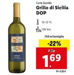 Lidl Corte Aurelio Grillo di Sicilia DOP offerta