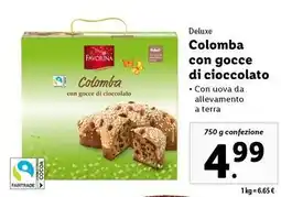 Lidl Deluxe Colomba con gocce di cioccolato offerta