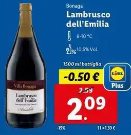 Lidl Bonaga Lambrusco dell'Emilia offerta