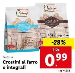 Lidl Certossa Crostini al farro o integrali offerta