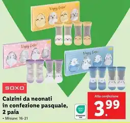 Lidl SOXO Calzini da neonati in confezione pasquale, 2 paia offerta