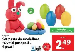 Lidl Playtive Set pasta da modellare "Ovetti pasquali", 4 pezzi offerta