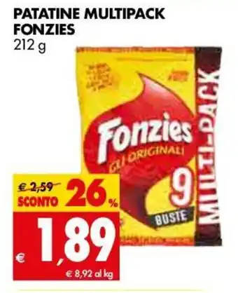 Tigros Fonzies Patatine Multipack 212g offerta