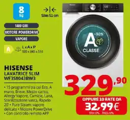 Comet HISENSE LAVATRICE SLIM WF3S8043BW3 offerta