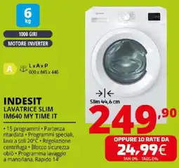 Comet INDESIT LAVATRICE SLIM IM640 MY TIME IT offerta