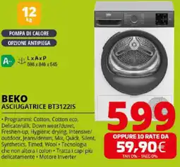 Comet BEKO ASCIUGATRICE BT31221S offerta