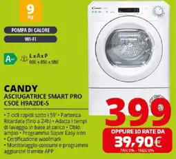 Comet CANDY ASCIUGATRICE SMART PRO CSOE H9A2DE-S offerta