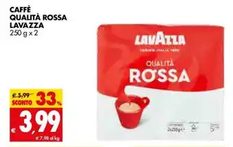 Tigros Lavazza Caffè Qualità Rossa 250 g x 2 offerta