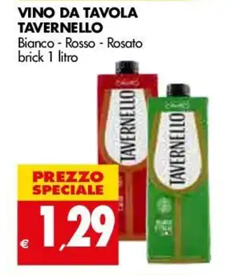 Tigros Tavernello Vino da Tavola 1 litro offerta
