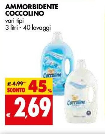 Tigros Coccolino Ammorbidente 3 litri - 40 lavaggi offerta
