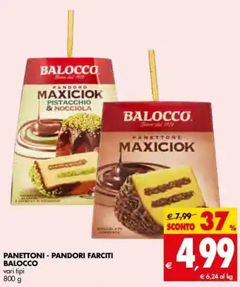 Tigros Balocco Panettoni - Pandori Farciti 800g offerta
