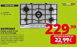 Comet HOTPOINT PIANO A GAS 75 CM PCN 752 T/IX/HAR offerta