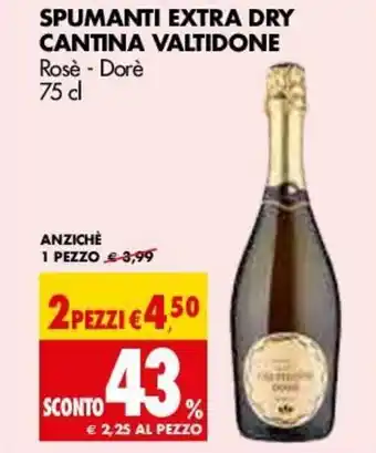 Tigros Cantina Valtidone Spumanti Extra Dry 75 cl offerta