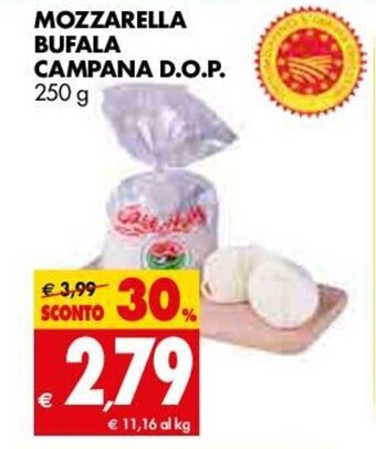 Tigros Mozzarella Bufala Campana D.O.P. 250 g offerta