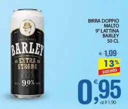 Qui Discount Birra doppio malto 9° lattina BARLEY offerta