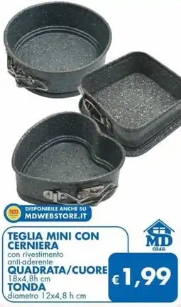 MD Discount Teglia mini con cerniera quadrata/cuore tonda offerta